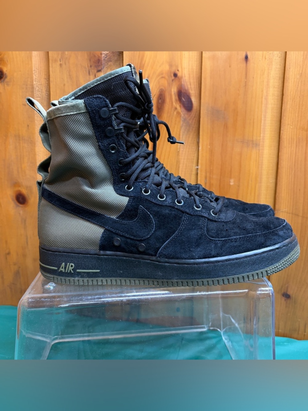 Nike SF Air Force 1 High Black Medium Olive 864024-004 Men's Sz 12 Special Field - Picture 3 of 10